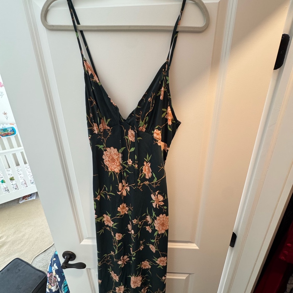 Urban Outfitters Dark Green Floral Midi Dress